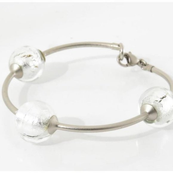 Chanel Rare 99C Silver Crystal Bracelet Bangle Cuf - Picture 1 of 11